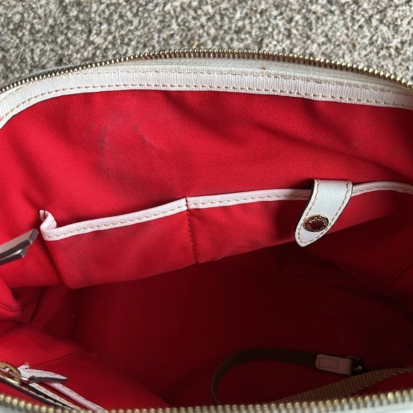 Dooney and Bourke White Saffiano Pebble Leather Satchel Zip Up - Picture 9 of 14